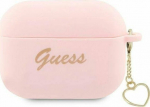 Guess Case Guess GUAP2LSCHSP Apple AirPods Pro 2 cover pink/pink Silicone Charm Heart Collection