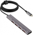 Renkforce RF-USBCH-200 1+ USB-C USB 3.2 Gen 1 Multiport Hub With aluminum housing
