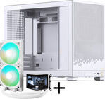 King Kits Jonsbo D32 STD PC-Geh&auml;use + TRYX PANORAMA Complete Water Cooling System, ARGB - 240mm, wei&szlig;