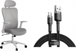 Office chair SENSE7 Noxo White and Gray + kabel usb