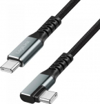 LogiLink Kabel USB 3.2 Gen2 LogiLink CU0272 USB-C - USB-C, M/M, 10 Gb/s, 100 W, 4K, angular, czarny, 1.5m