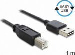 Cable USB Delock USB-A - USB-B 1 m Czarny (83358)