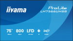 IIYAMA LH7566UHSB-B1AG 75IN 3840X2160, USB 2.0 X2 WIFI LAN MEDIA