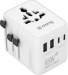 Crong World Travel Adapter GaN 45W UK/EU/US/AU white