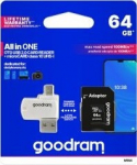 GoodRam M1A4 All in One, 64 GB, MicroSDXC, Klasse 10, UHS-I, 100 MB/s, 10 MB/s
