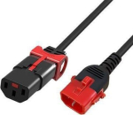 MicroConnect Powercord C13 IEC Lock+ - C14, IEC Lock Dual Locking black