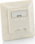 Equip Cat6a Unterputzdose+front panel 2xRJ45 45&deg;5Stk RAL9010