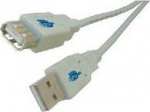 MicroConnect USB2.0 Extension A-A 3m M-F, Light Grey