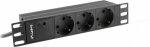 Lanberg PDU rack PDU 10" 1U 10A 2m 3x Schuko black C14 - Safety strip Lanberg Rack PDU 10" 3 Schuko socket 2.0m 1U 10A czarna C14