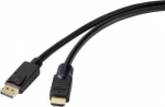 Renkforce DisplayPort HDMI Anschlusskabel RF-4596876 Gold plated plug contacts Black - Digital/Display/Video