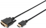 DIGITUS HDMI cable A->DVI(18+1) St/St 3.0m schwarz FullHD