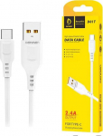 Kabel USB Denmen USB-A - USB-C 1 m White (29346)