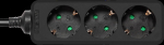 Deltaco jACK 3x contacts, 5m, Svart