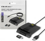 Qoltec Intelligent chip reader kart ID SCR-0634 | USB Type C