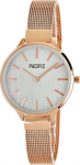 Pacific X6094-6 Women&rsquo;s Watch Rose Gold Mesh Bracelet Grey Dial