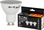 V-TAC LED lamp 3-pakk, GU10/4.5W/400lm/3000K/110&deg;