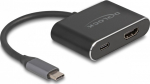 Delock Videoadapter - 24 pin USB-C male to HDMI, 24 pin USB-C weiblich - 15 cm - Schwarz - USB-Stromversorgung (100 W)
