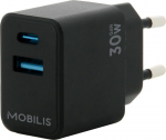 Mobilis Wall Charger 30W - 1 USB A + 1 USB C - GaN