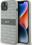 DKNY DKHCP14SPRTHSLE iPhone 14 / 15 / 13 6.1'' beige/beige hardcase Leather Mono Stripe & Metal Logo