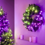 Twinkly Pre-lit Wreath - 50 RGB LED, Regal, 60 cm, green wire