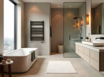 Bathroom radiator JetWorld WAT TOW HEAT LINEAR CLASSIC 600X900BLACK