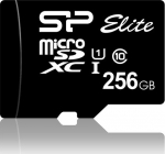 Silicon Power m&auml;lukaart microSDXC 256GB Elite UHS-I Class 10 + adapter