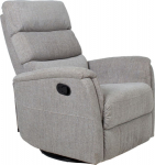 Recliner armchair BARCLAY with swinging and rotating manual mechanism, light grey