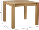 Dining table CHICAGO NEW 90x90xH76cm, oak