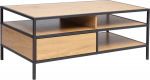 Coffee table HEDVIG with a drawer 100x50xH40cm, ash/black
