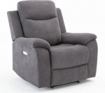 Recliner armchair MILO with electric mechanism, grey