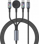Kabel USB Usams USB-C - 2x USB-C Czarny