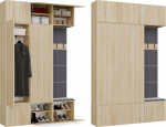 Topeshop HAGUE wardrobe III/2Sz1W DĄB SONOMA 2x Wardrobe + Wieszak
