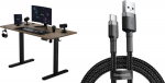 Desk SENSE7 elektryczne Nojo 120x60 Black Oak + kabel usb