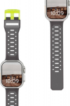 Urban UAG Civilian - silicone strap do Apple Watch series 4-6 & SE 1-3, 44mm / series 7-9, 45mm / series 10-11, 46mm / Ultra 1-3, 49mm (smoke / active neon)