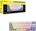 CORSAIR CLIPPER PRO MINI 60 Hall Effect Gaming Keyboard, Backlit RGB LED, CORSAIR MGX Core, White , PBT DS Keycaps | Corsair