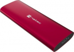 Natec Genesis Obudowa SSD Outside RHINO M.2 NVME USB-C 3.2 ruby red