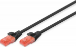 DIGITUS patch cable RJ45 U/UTP Cat6 3.00m black lever protection polybag