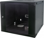 Intellinet Network Cabinet, Wall Mount (Double Section Hinged Swing Out), 9U, Usable Depth 235mm/Width 465mm, Black, Flatpack, Max 30kg, Swings out for access to back of cabinet when installed on wall, 19", Parts for wall install (eg screws/rawl plugs)