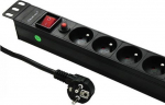 Qoltec Surge protector CB do cabinet RACK 19" | 1U | 16A | PDU | 8xFRENCH| 2m
