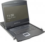 DIGITUS 19" LCD KVM Console, 16-Port CAT5, German keyboard
