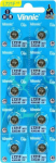 Vinnic VINNIC BUTTON ALKALINE BATTERIES MINI G11/AG11/LR58 BLISTER 10 PIECES L721F
