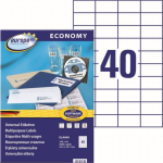 Sticker label AVERY Economy 52.5x29.7mm 40 sheets 100 sheets