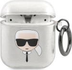 Karl Lagerfeld KLA2UKHGS AirPods cover Glitter Karl`s Head / silver