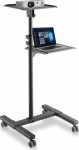 TECHLY Universal Adjustable Trolley for Notebook Projector with Shelf Black