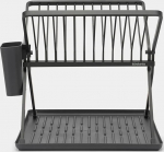 Brabantia Foldable Dish Drying Rack Small Dark Grey