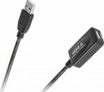 Cable USB LP USB-A - USB-A 10 m Czarny (KPO3888-10)