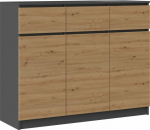 Topeshop Komoda 3D3S 120x40xH97 anthracite/artisan