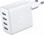 Swissten Smart IC Premium Travel Charger 4 x USB 4A / 20W With Automatic Optimal Power Charging