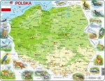 Larsen Puzzle Map Poland physical animals Maxi