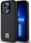 DKNY DKHMP15LPSHRPSK iPhone 15 Pro 6.1'' czarny/black hardcase Leather Pattern Monogram Metal Logo MagSafe